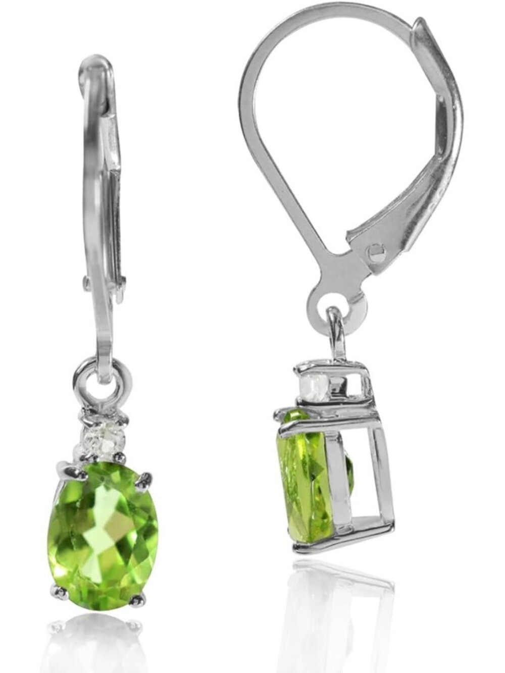 Silvershake White Gold Plated 925 Sterling Silver Leverback Earrings